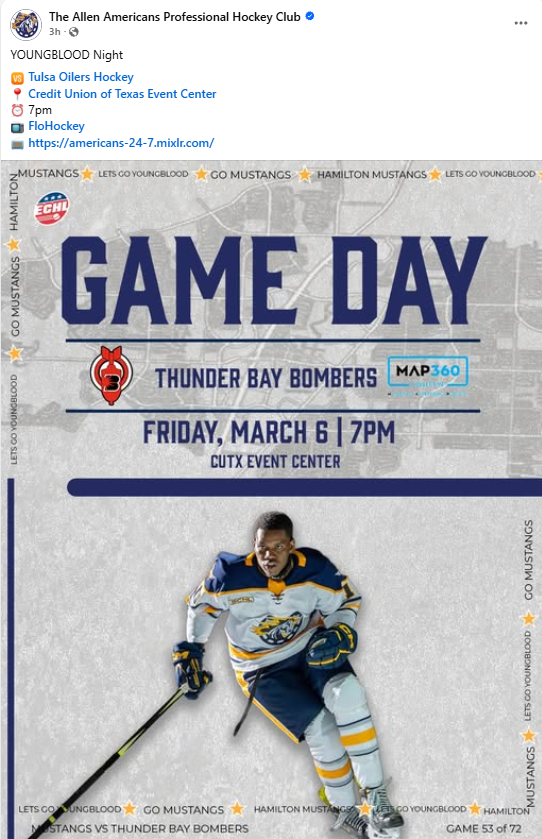 Allen Americans - Facebook Post - 1
